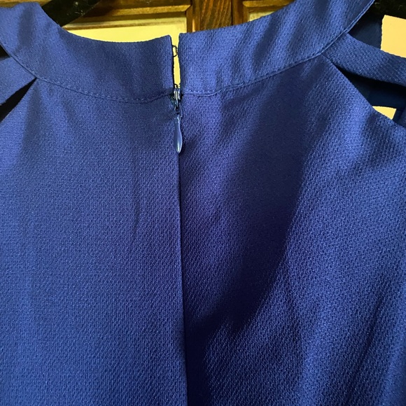 Lulus Shoulder Shrug Cobalt Blue Shift Dress - Picture 9 of 9